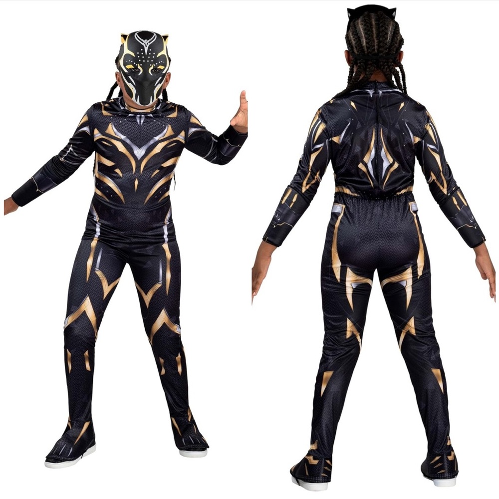 JAZWARES Costume Black Panther Wakanda Forever jumpsuit boys size M 8-10 NWOT